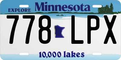 MN license plate 778LPX