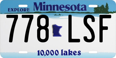 MN license plate 778LSF