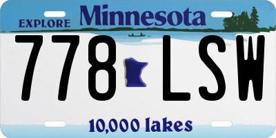 MN license plate 778LSW