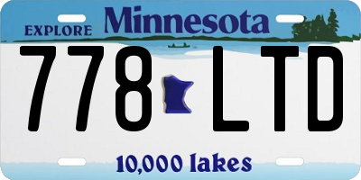 MN license plate 778LTD