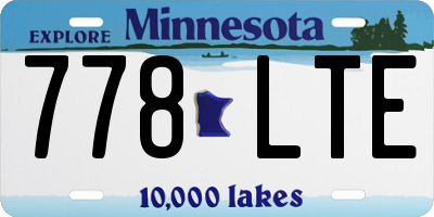 MN license plate 778LTE