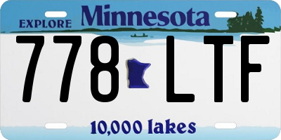 MN license plate 778LTF