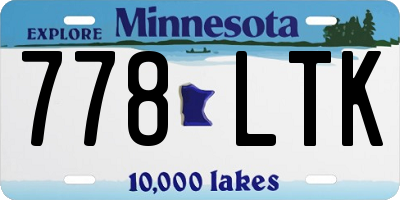 MN license plate 778LTK