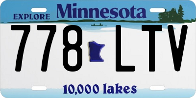 MN license plate 778LTV