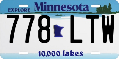 MN license plate 778LTW
