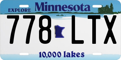 MN license plate 778LTX