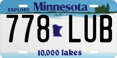 MN license plate 778LUB