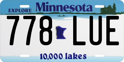 MN license plate 778LUE