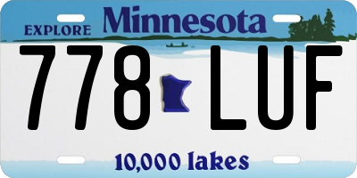 MN license plate 778LUF