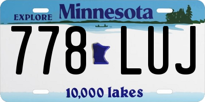 MN license plate 778LUJ