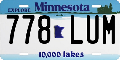 MN license plate 778LUM