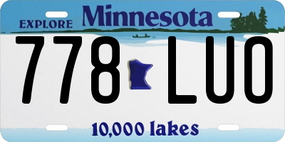MN license plate 778LUO