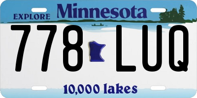 MN license plate 778LUQ