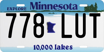 MN license plate 778LUT