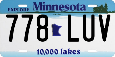 MN license plate 778LUV