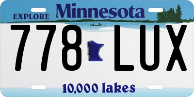 MN license plate 778LUX