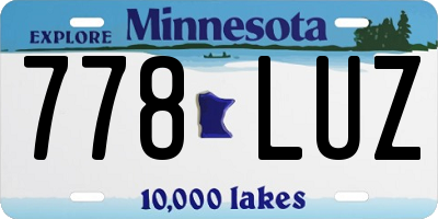 MN license plate 778LUZ