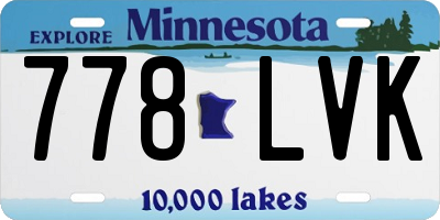 MN license plate 778LVK