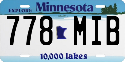 MN license plate 778MIB