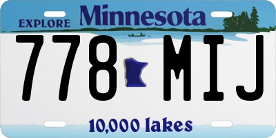 MN license plate 778MIJ