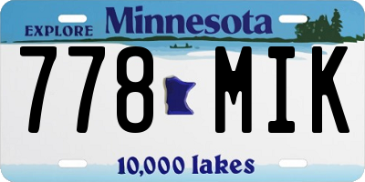 MN license plate 778MIK