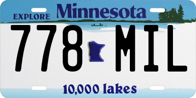 MN license plate 778MIL