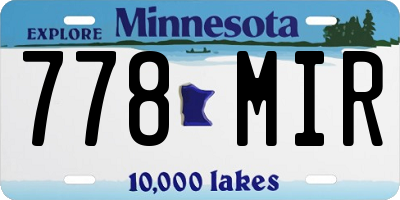 MN license plate 778MIR