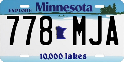 MN license plate 778MJA