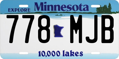 MN license plate 778MJB