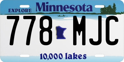MN license plate 778MJC