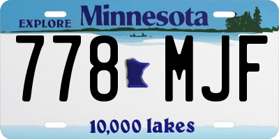 MN license plate 778MJF