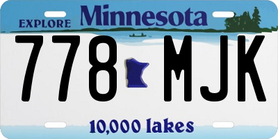 MN license plate 778MJK
