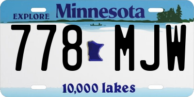 MN license plate 778MJW