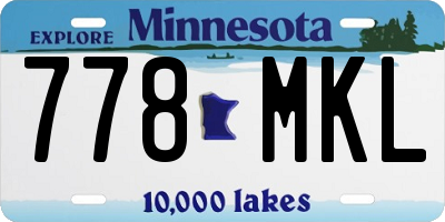 MN license plate 778MKL