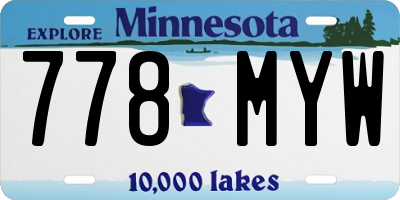 MN license plate 778MYW