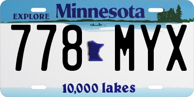 MN license plate 778MYX