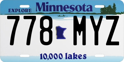 MN license plate 778MYZ
