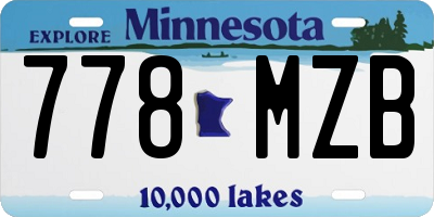 MN license plate 778MZB
