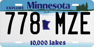 MN license plate 778MZE