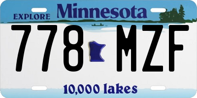 MN license plate 778MZF
