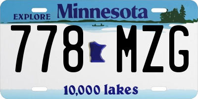 MN license plate 778MZG