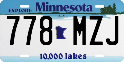 MN license plate 778MZJ