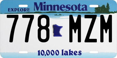 MN license plate 778MZM