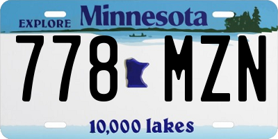 MN license plate 778MZN
