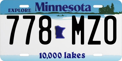 MN license plate 778MZO