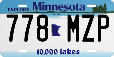 MN license plate 778MZP