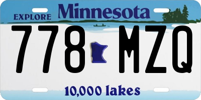 MN license plate 778MZQ