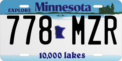 MN license plate 778MZR