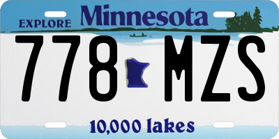 MN license plate 778MZS