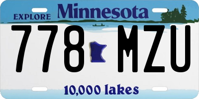 MN license plate 778MZU